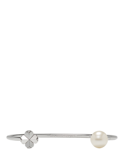 kate spade Open Flower Pearl Cuff, White/Silver, White/Silver