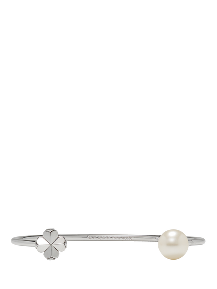 kate spade Open Flower Pearl Cuff, White/Silver, White/Silver