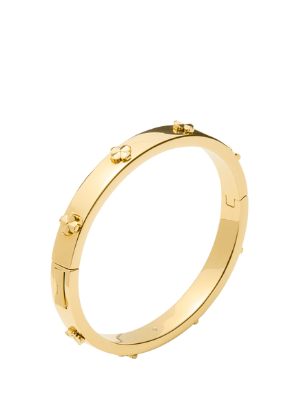 kate spade new york Hinged Flower Bangle, Gold - view 2, Gold