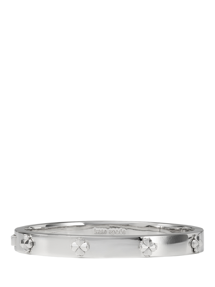 kate spade new york Hinged Flower Bangle, Silver, Silver