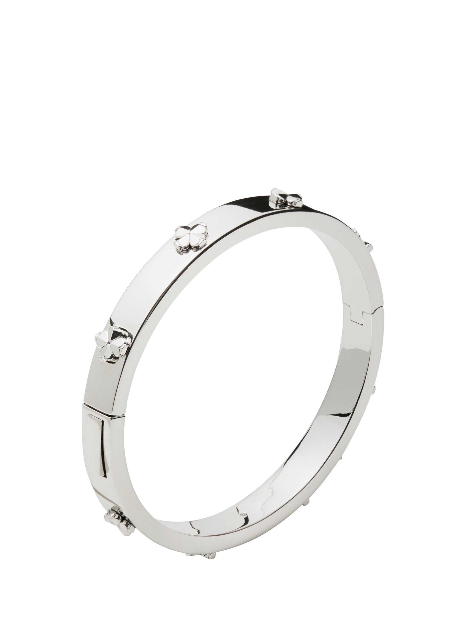Product image 2 of 5, which shows kate spade new york Hinged Flower Bangle, Silver