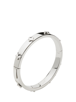 kate spade new york Hinged Flower Bangle, Silver - view 2, Silver
