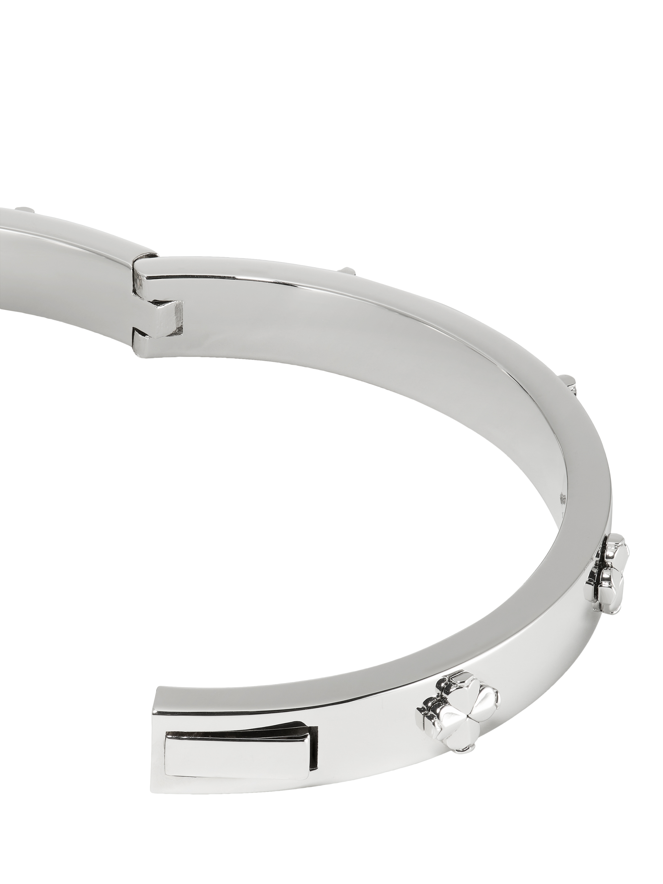 Product image 3 of 5, which shows kate spade new york Hinged Flower Bangle, Silver