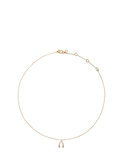 kate spade new york Crystal Wishbone Necklace, Clear/Gold - view 2, Clear/Gold