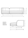 John Lewis Pleat 4 Seater LHF Chaise End Sofa