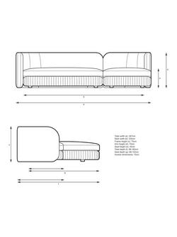 John Lewis Pleat 4 Seater RHF Chaise End Sofa - view 2, 