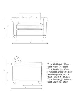 John Lewis Kingham Snuggler, Light Leg - view 2, Loch Blue Stripe