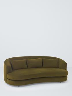 John Lewis Lozenge Large 3 Seater Sofa, Black Leg, Velvet Pistachio, Plush Forage