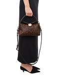 Flattered Hanna Mini Leather Hair Leo Crossbody Bag, Brown