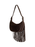 Flattered Ivy Suede Cross Shoulder Bag, Chocolate