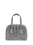 Flattered Laci Suede Mini Bowler Bag, Stone Grey