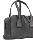 Flattered Laci Suede Mini Bowler Bag, Stone Grey
