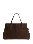 Flattered Lisa Suede Bowler Bag, Chocolate