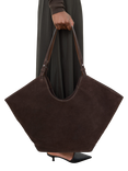 Flattered Dahlia Suede Tote Bag, Brown