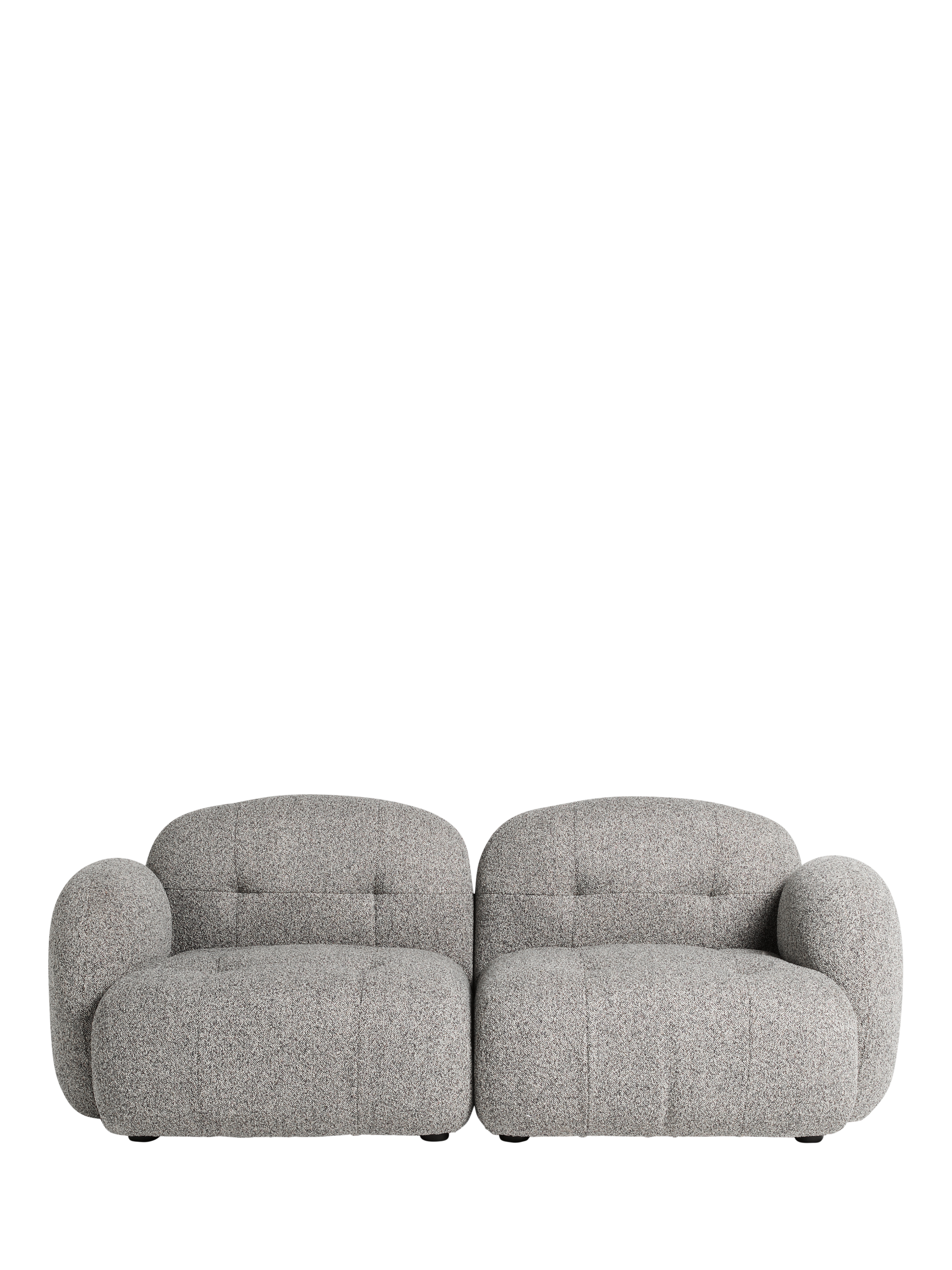 Alban Range, MADE Alban 2 Seater Modular Sofa, Grey Boucle