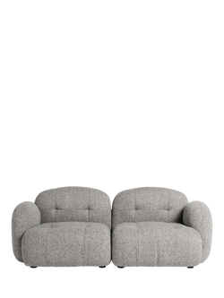 MADE Alban 2 Seater Modular Sofa, Grey Boucle, Grey Boucle