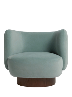 MADE Novara Armchair, Blue Velvet, Blue Velvet