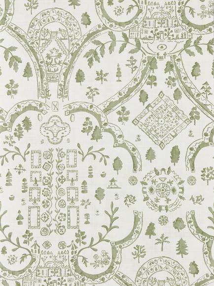 Sanderson Topiary View Wallpaper, Thyme