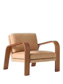 West Elm Hugo Leather Armchair, Cashew, Leather Cashew