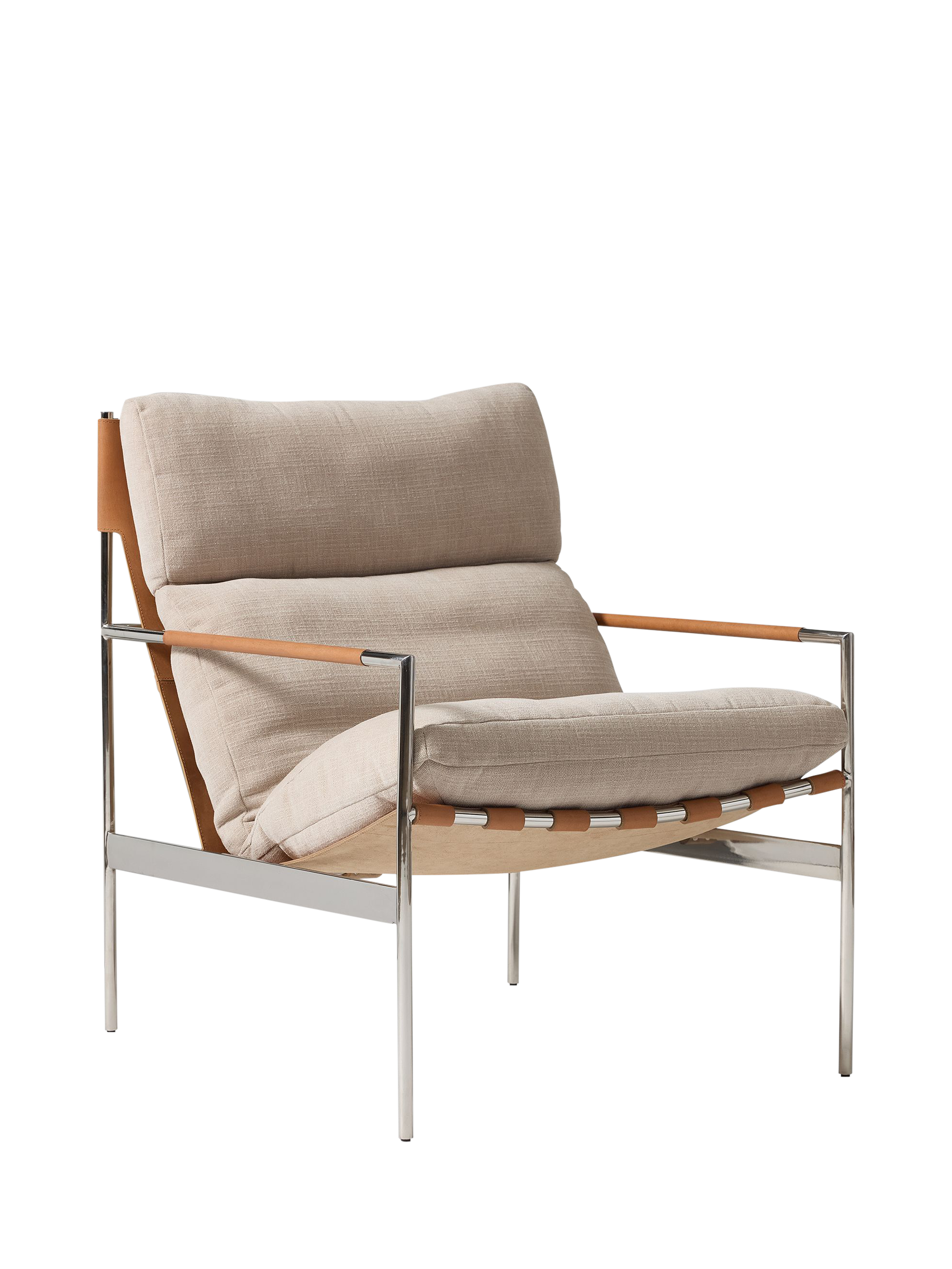 Stuart Range, West Elm Stuart Sling Armchair, Chenille Sand
