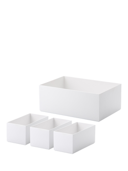 Like-it Deep Storage Boxes, Set of 4, White, White