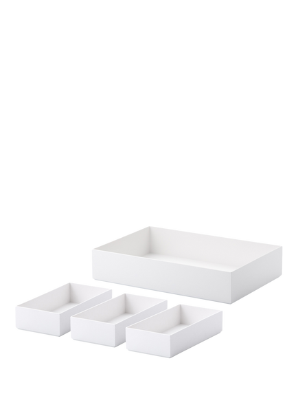 Like-it Nesting Organiser, Set of 4, Shallow, White, White
