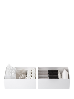 Like-it Shallow Storage Boxes, Set of 4, White - view 2, White