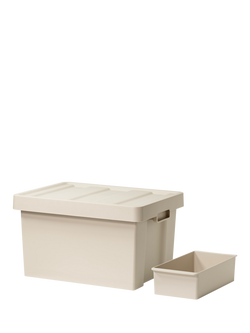 Like-it Store-up Container, Shallow with Tray, Beige