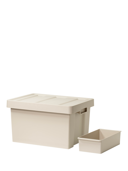 Like-it Store-up Container, Shallow with Tray, Beige