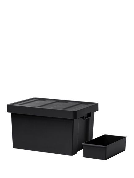 Like-it Store-up Container, Shallow with Tray, Black