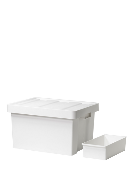 Like-it Store-up Container, Shallow with Tray, White