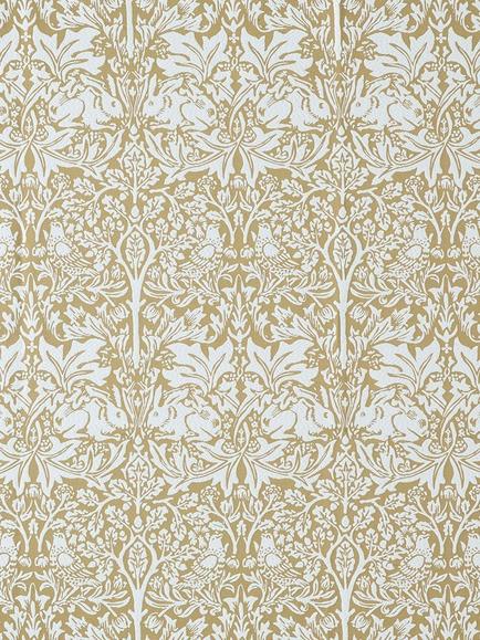 William Morris At Home Brother Rabbit Woven Made to Measure Curtains or Roman Blind, Honey, Honey