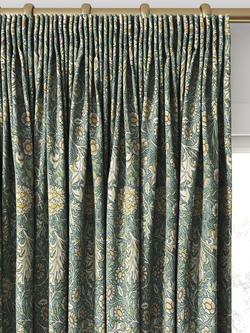 William Morris At Home Double Bough Made to Measure Curtains or Roman Blind, Bluebird - view 2, Bluebird