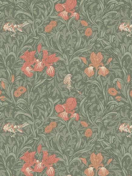 William Morris At Home Iris Made to Measure Curtains or Roman Blind, Sage, Sage