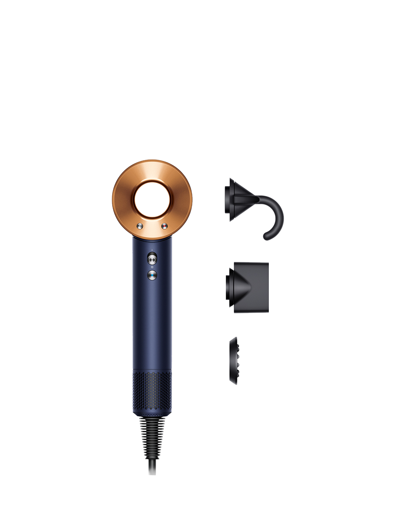Product image 1 of 9, which shows Dyson Supersonic™ Straight+Wavy Hair Dryer, Prussian Blue