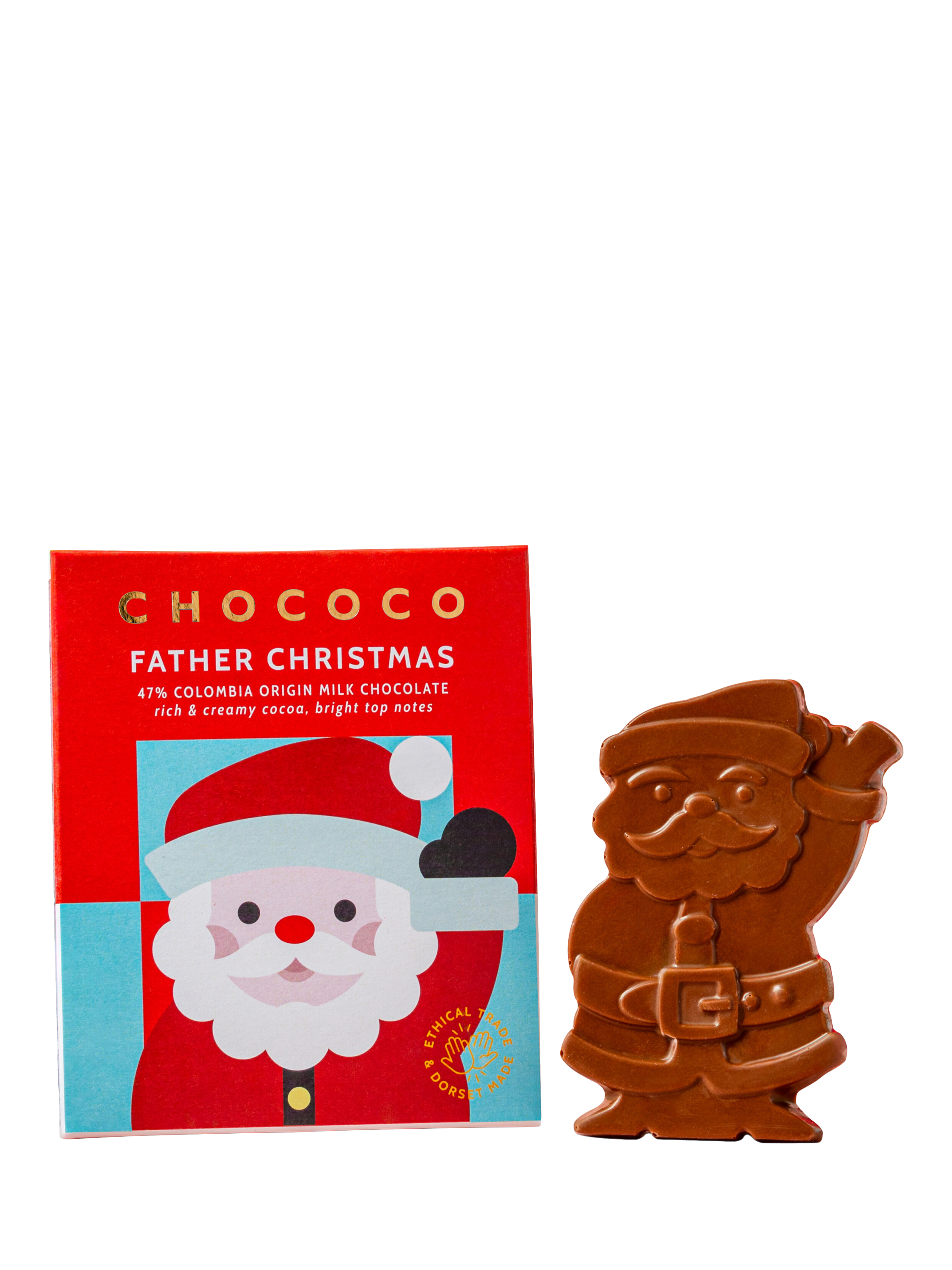 Chococo 47% Milk Chocolate Father Christmas, 45g