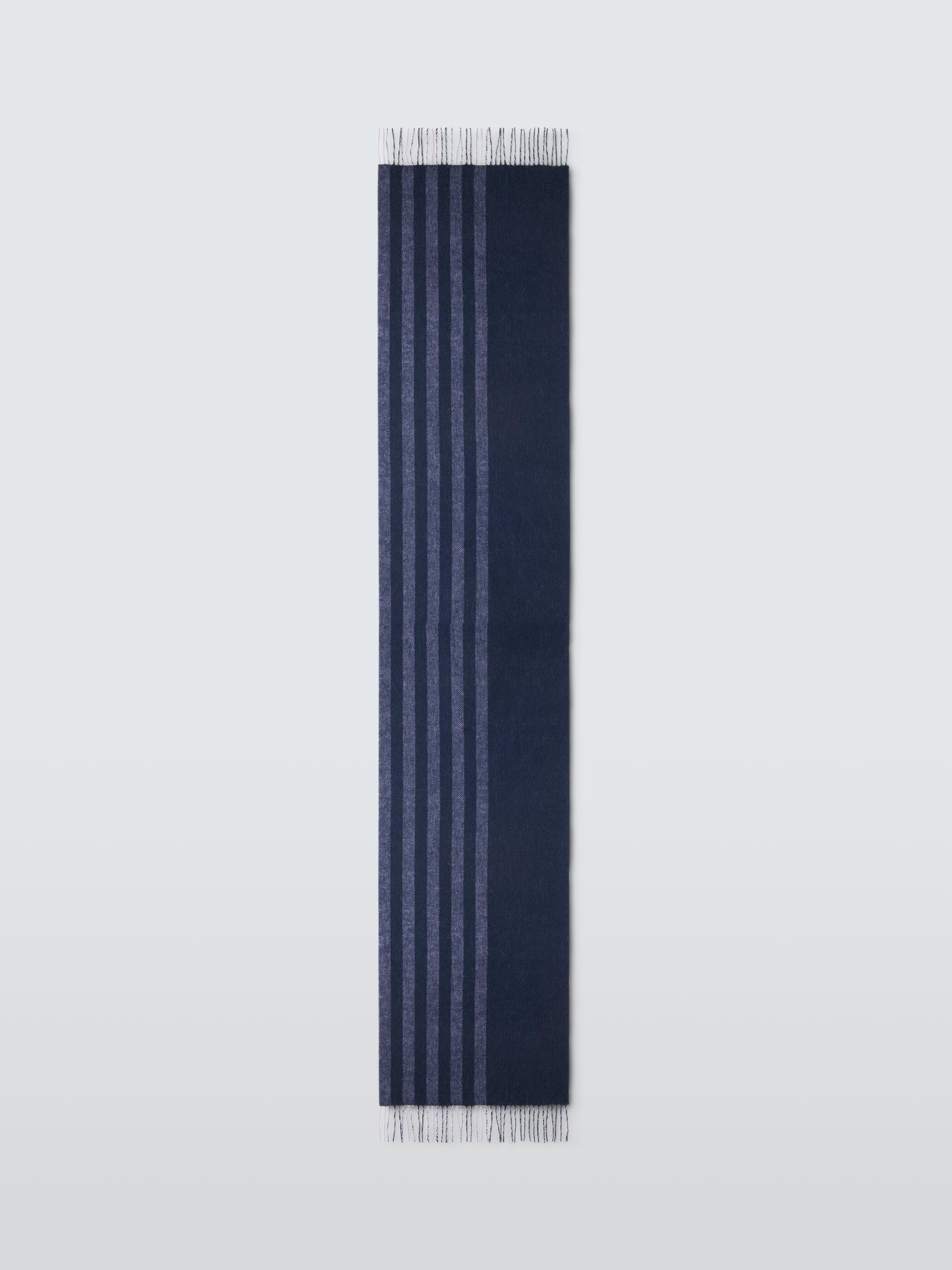 Product image 4 of 5, which shows John Lewis Stripe Wool Scarf, Blue/Multi