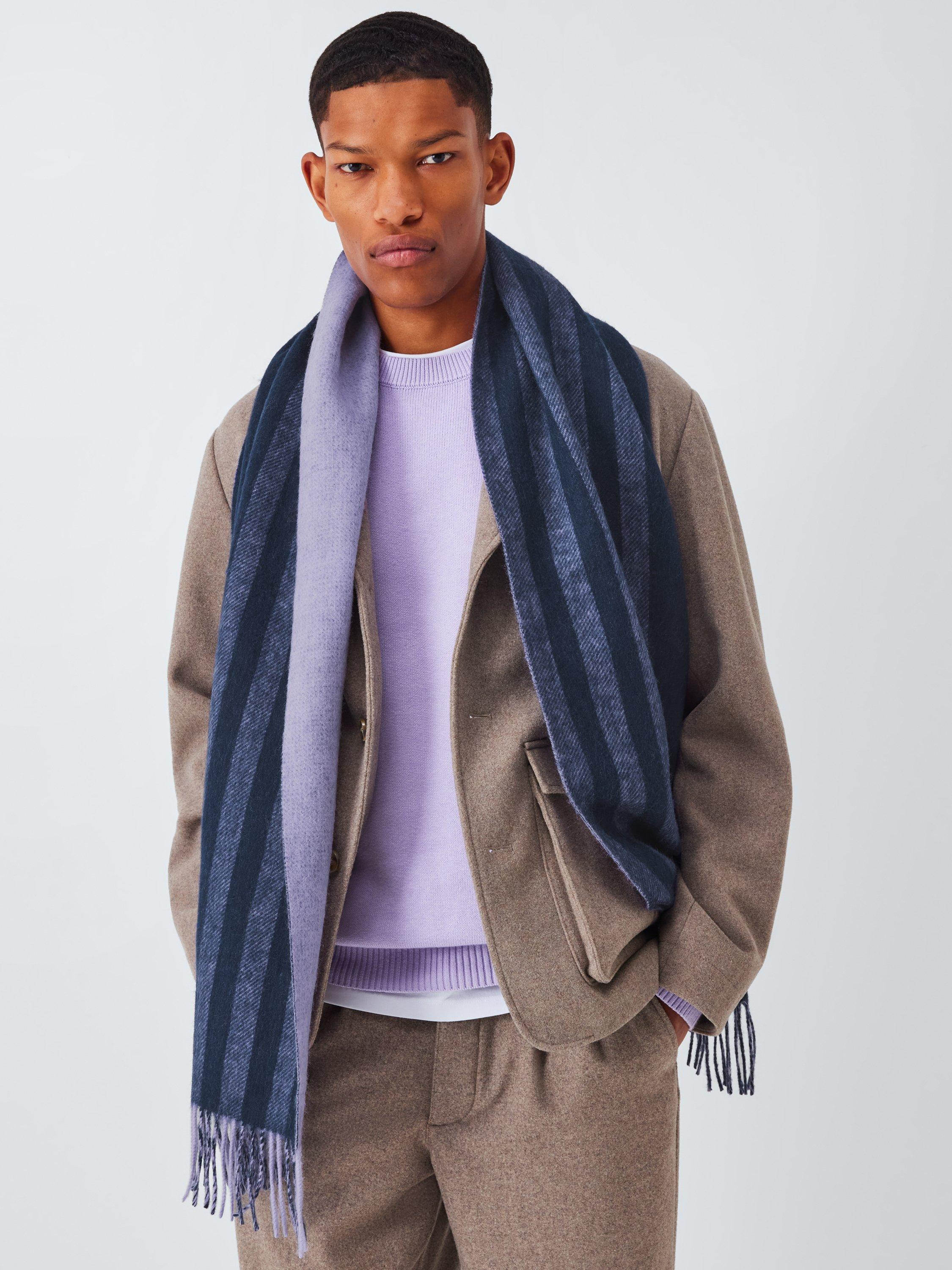 Product image 5 of 5, which shows John Lewis Stripe Wool Scarf, Blue/Multi