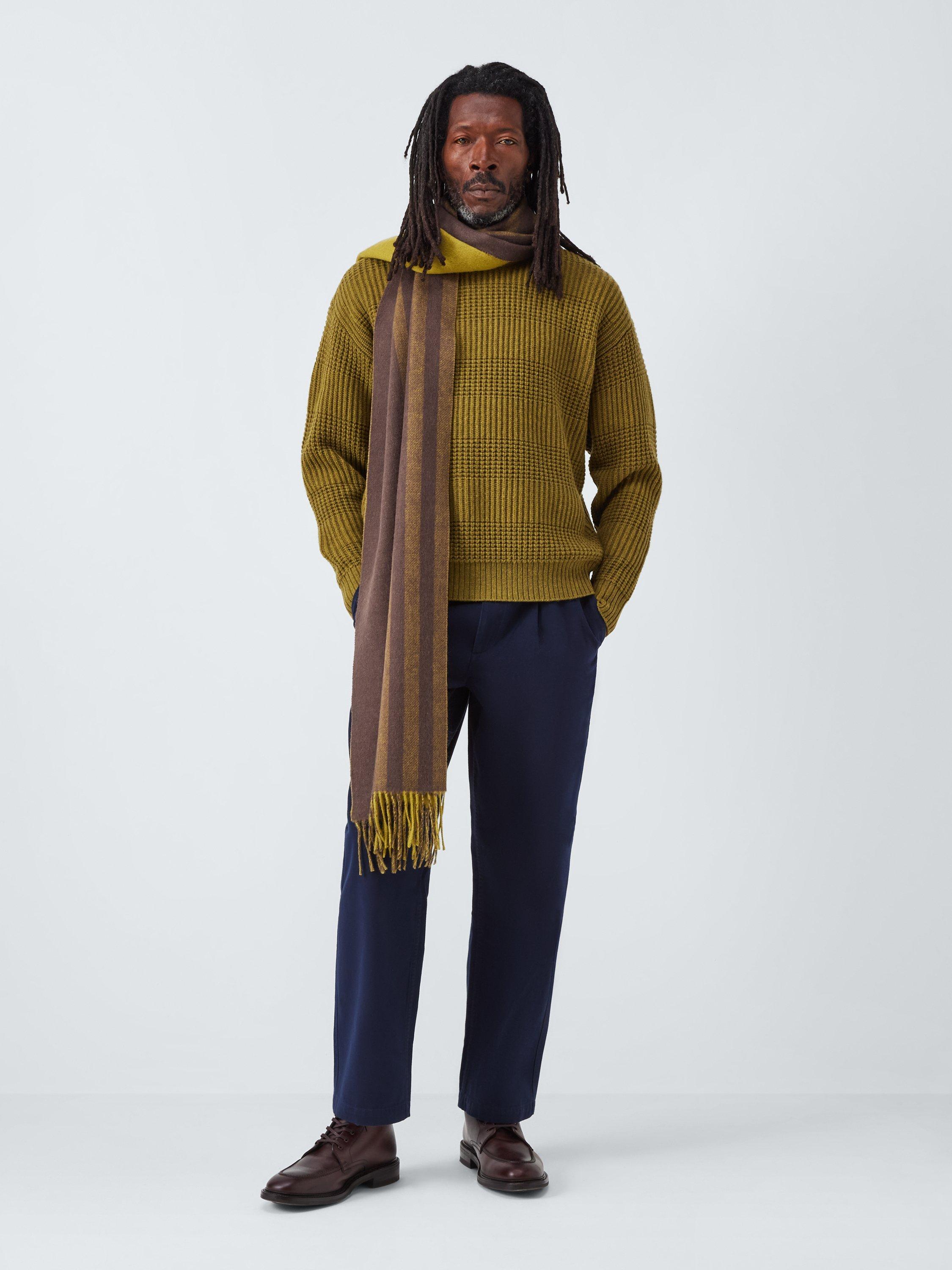 Product image 1 of 5, which shows John Lewis Stripe Scarf, Brown Multi