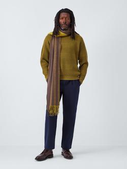 John Lewis Stripe Scarf, Brown Multi, Brown Multi