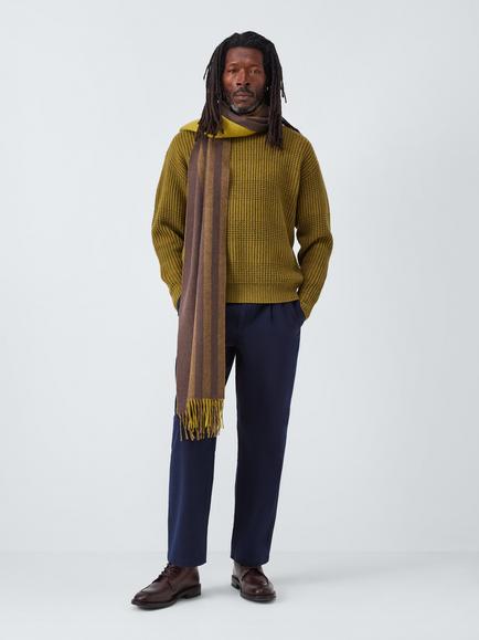 John Lewis Stripe Scarf, Brown Multi, Brown Multi