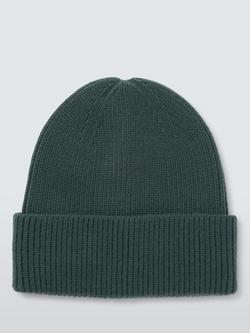 John Lewis Plain Beanie - view 2, Dark Green