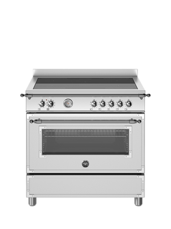 Bertazzoni Heritage Series HER95I1EXT 90cm Electric Range Cooker with Induction Hob, Stainless Steel, Stainless Steel
