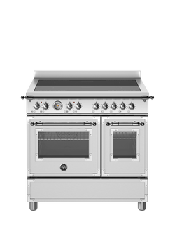Bertazzoni Heritage Series HER95I2EXT 90cm Electric Range Cooker with Induction Hob, Stainless Steel, Stainless Steel