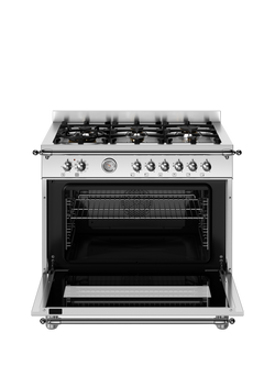Bertazzoni Heritage Series HER96L1EXT 90cm Dual Fuel Range Cooker, Stainless Steel - view 2, Stainless Steel