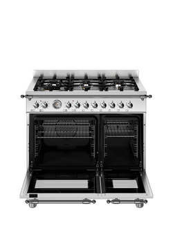 Bertazzoni Heritage Series HER96L2EXT 90cm Dual Fuel Range Cooker, Stainless Steel, Stainless Steel