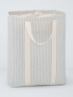 John Lewis Stripe Laundry Bag, Grey/Natural, Grey/Natural