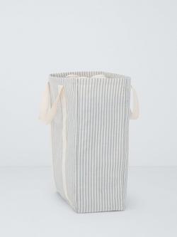 John Lewis Stripe Laundry Bag, Grey/Natural - view 2, Grey/Natural