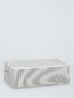 John Lewis Stripe Under Bed Storage Bag, Grey/Natural, Grey/Natural
