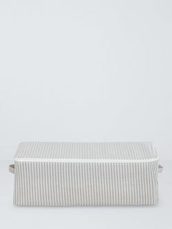 John Lewis Stripe Under Bed Storage Bag, Grey/Natural - view 2, Grey/Natural